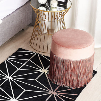 Black Silver Geometric Rug 80 x 150cm Hand Woven