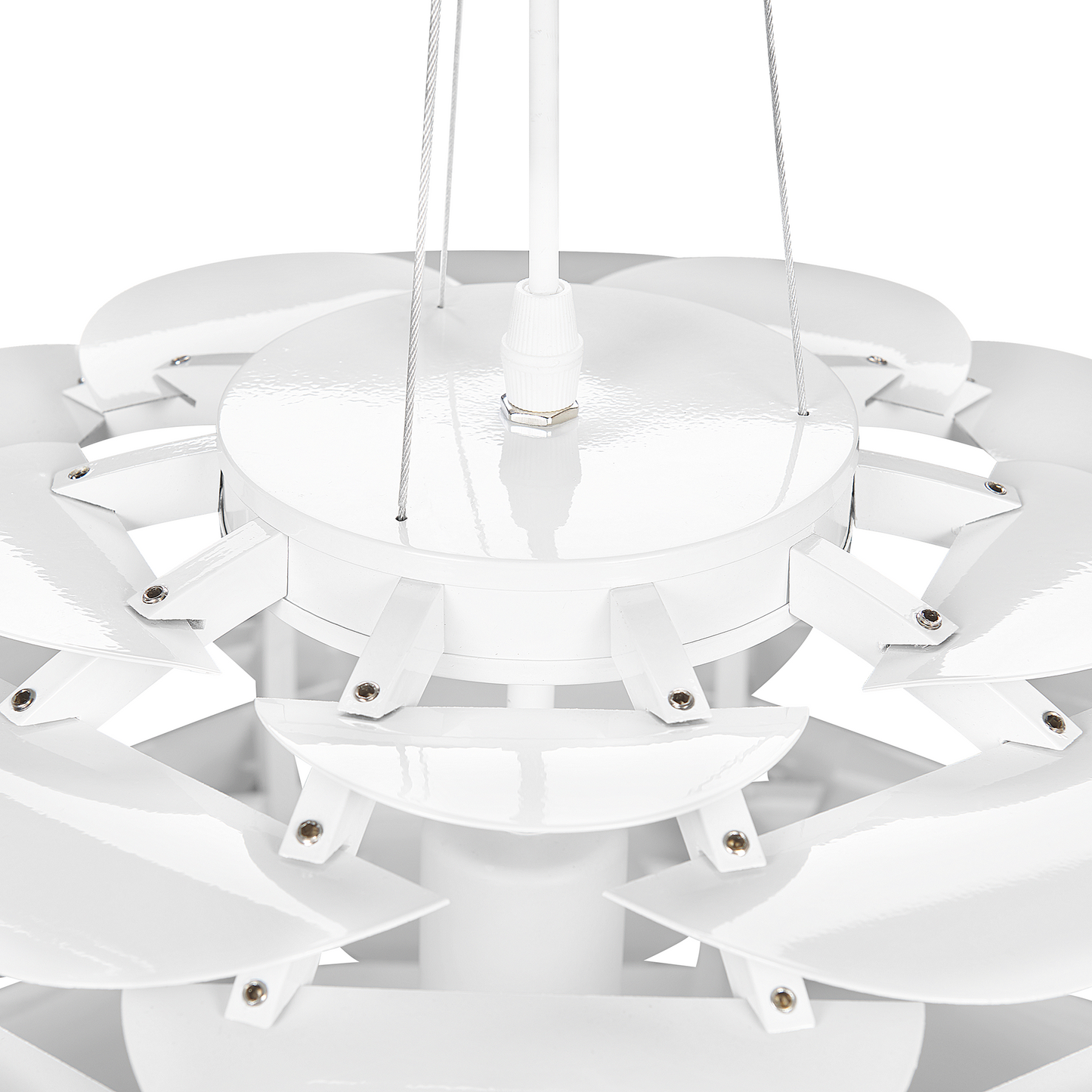 White Pine Cone Pendant Lamp With Petal Geometric Design