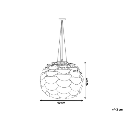 White Pine Cone Pendant Lamp With Petal Geometric Design