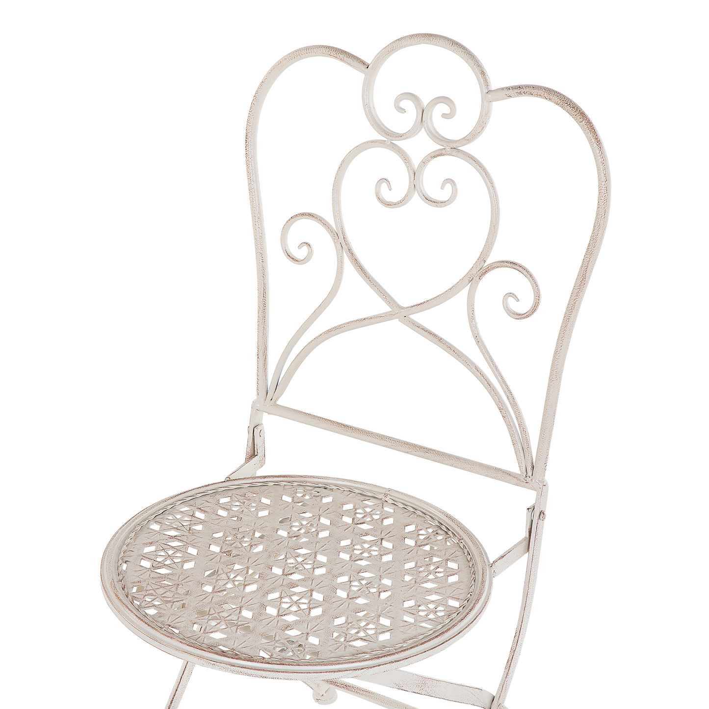 Set of 2 Garden Bistro Chairs Beige Metal Shabby Chic