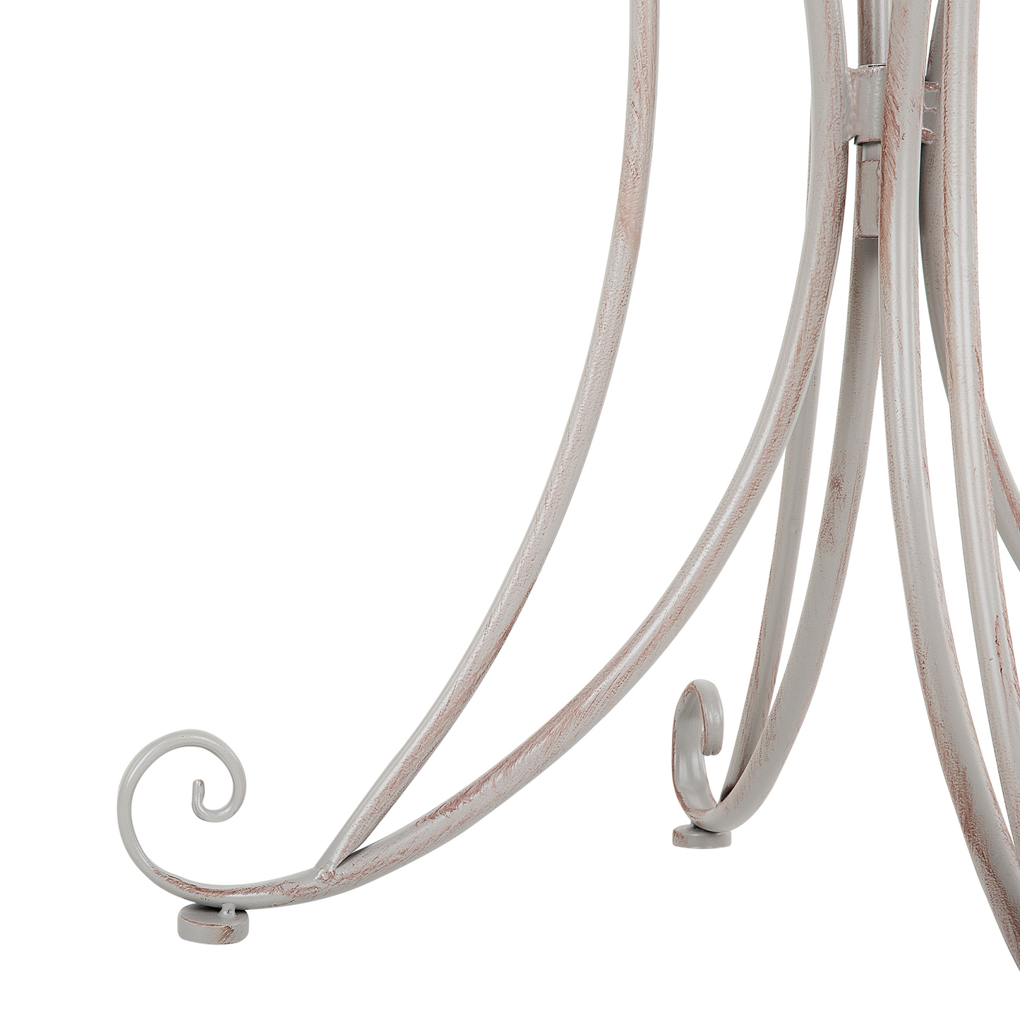 Bistro Garden Table Foldable Grey Metal Shabby Chic French