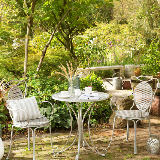Bistro Garden Chairs Set Of 2 Grey Shabby Chic French