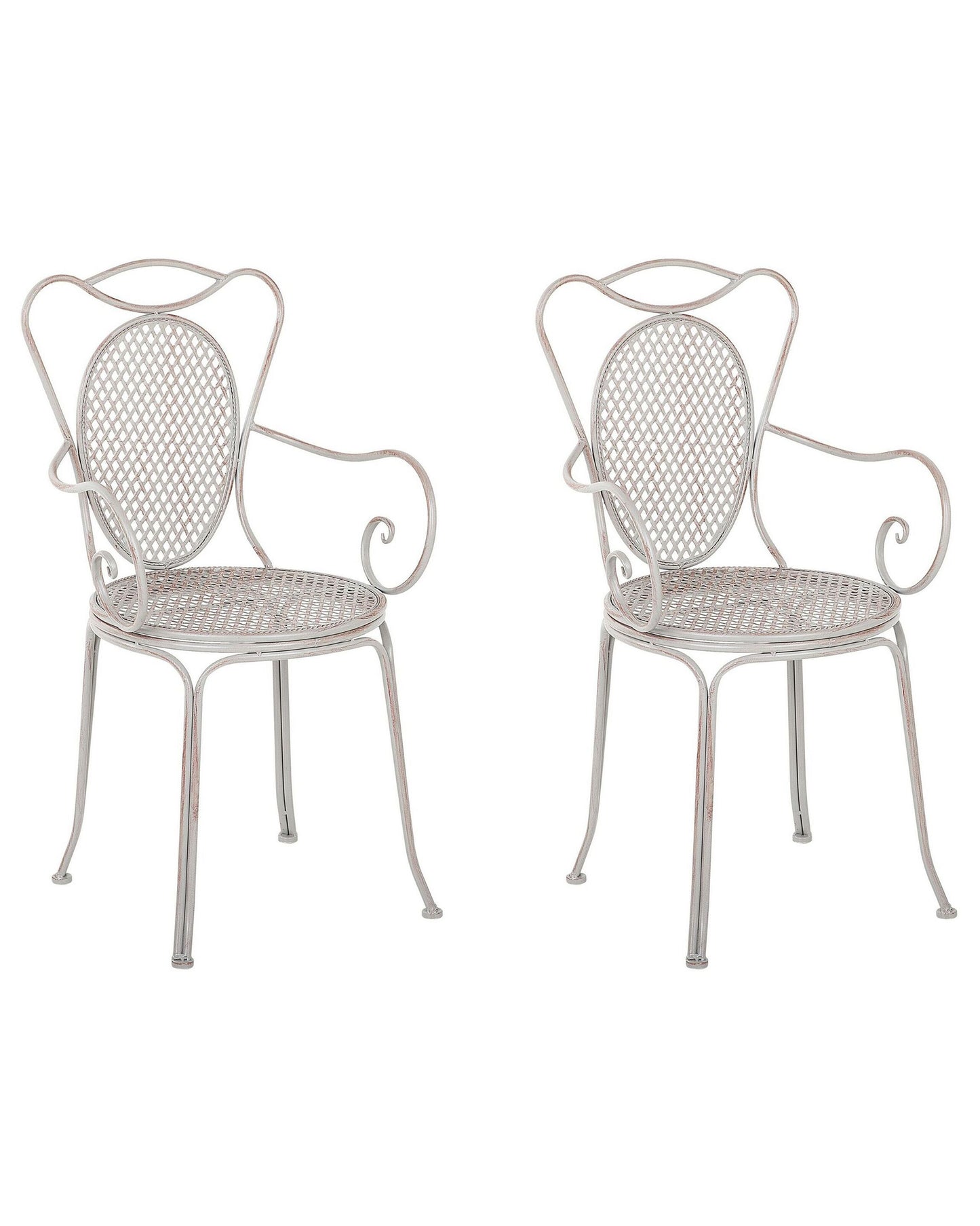 Bistro Garden Chairs Set Of 2 Grey Shabby Chic French