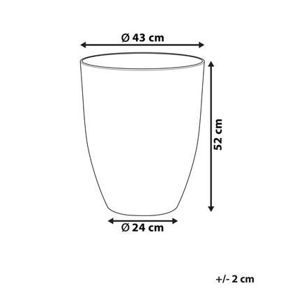 Off White Stone Polyresin Plant Pot 43cm Weatherproof