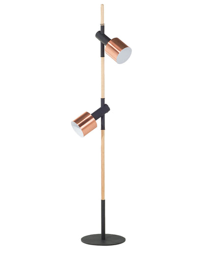 Floor Lamp Black Copper 125cm Adjustable Round Spotlights
