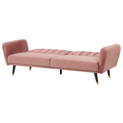 Velvetuxe Velvet Sofa Bed Pink Sleeper Convertible Glam