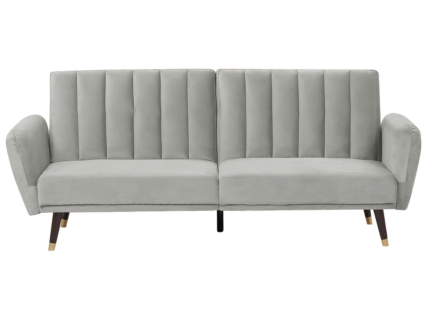Sofa Bed Light Grey Sleeper Convertible With Velvet Upholstery Elegant Glam Modern