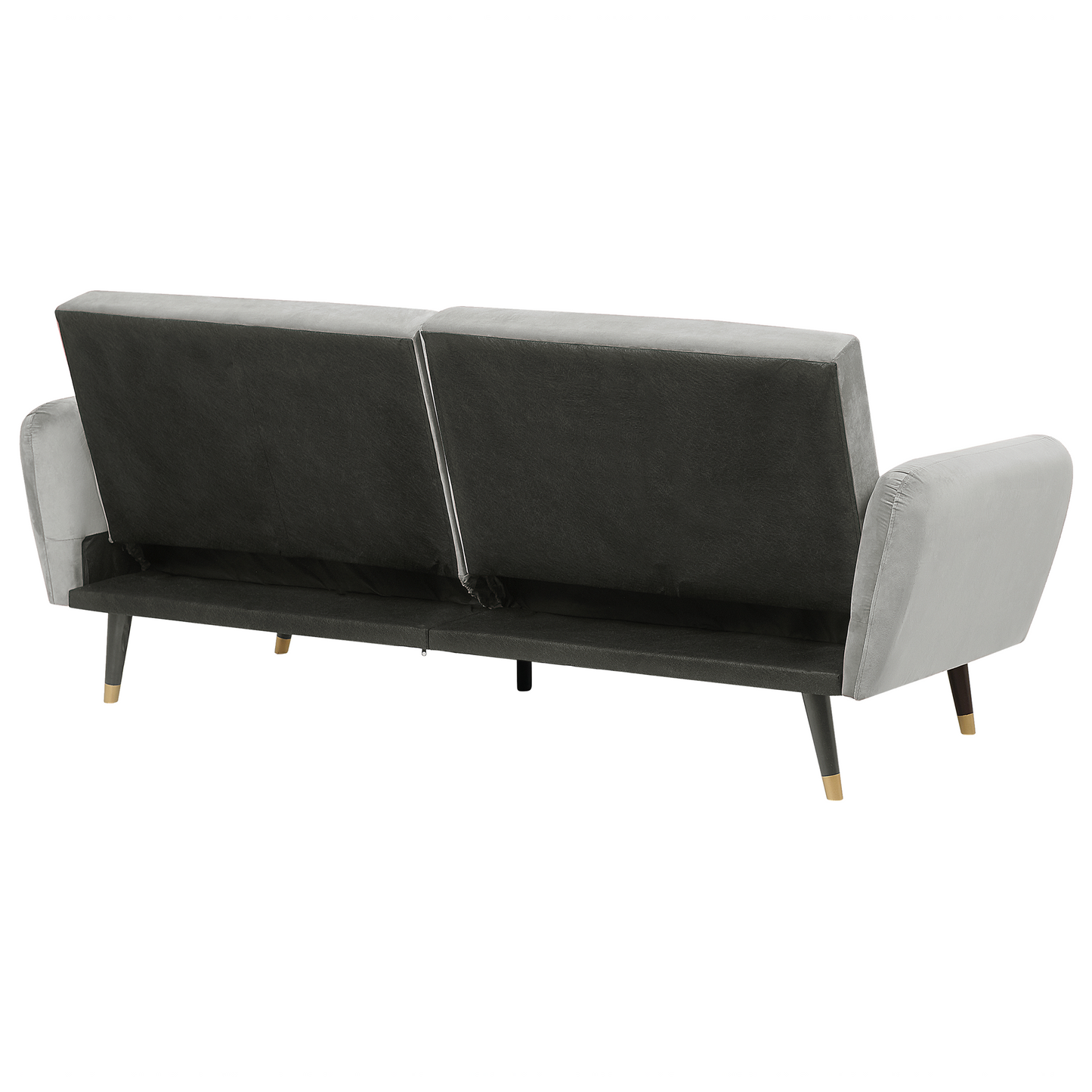 Sofa Bed Light Grey Sleeper Convertible With Velvet Upholstery Elegant Glam Modern