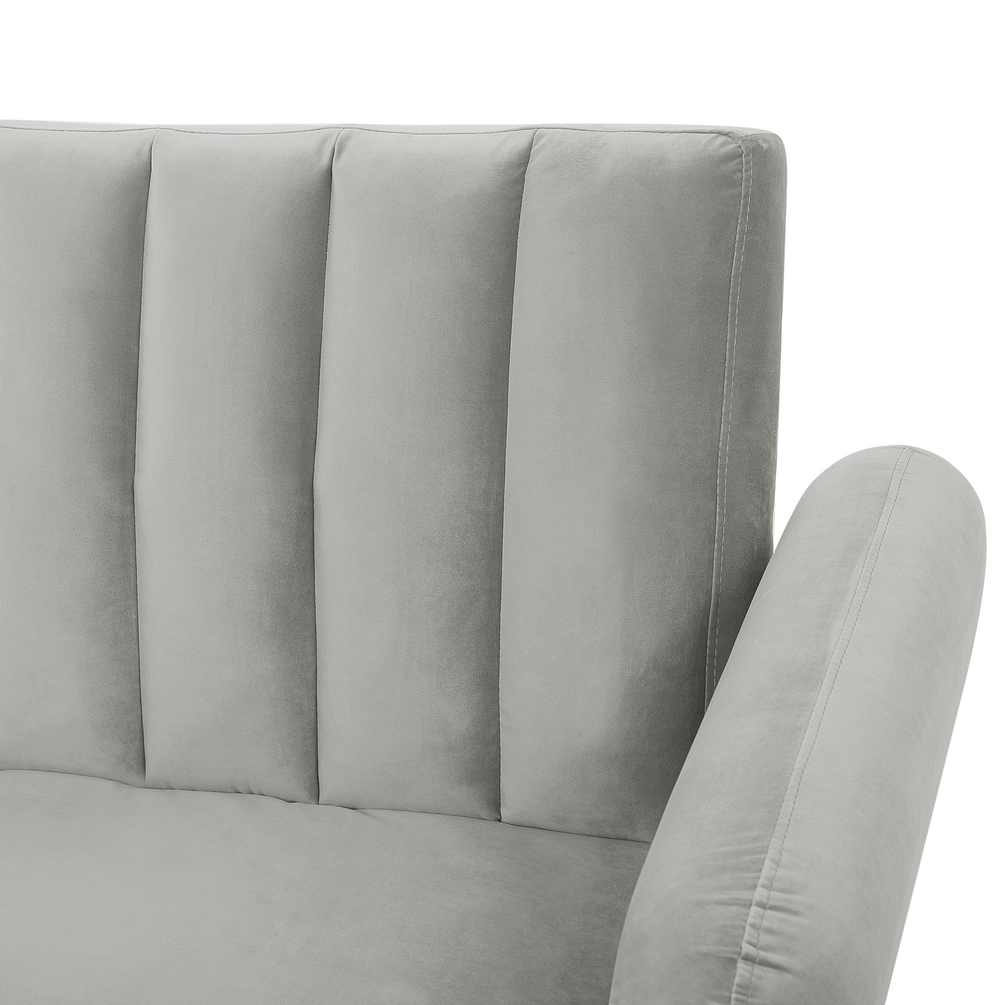 Sofa Bed Light Grey Sleeper Convertible With Velvet Upholstery Elegant Glam Modern