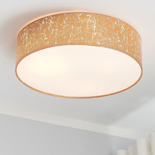 Flush Lamp Silver Polycotton 45cm Boho