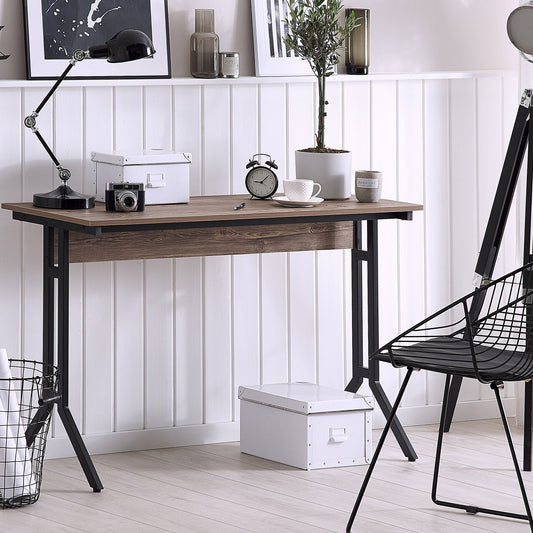 120 x 48cm Modern Industrial Home Office Desk Taupe Wood Top