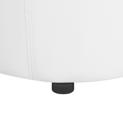 Pouffe White Faux Leather Storage Stool 40 x 38cm With Hidden Storage Compartment