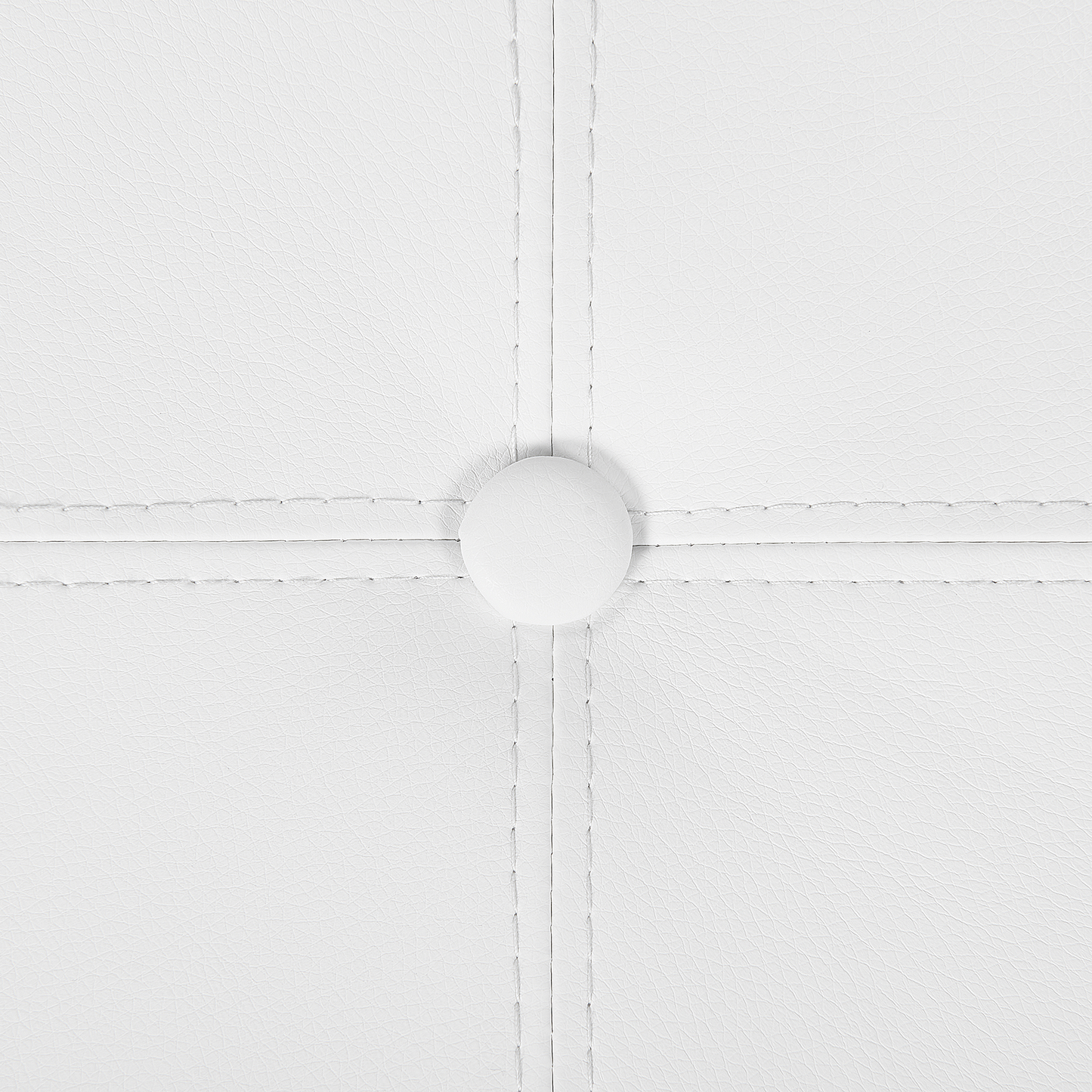 Pouffe White Faux Leather Storage Stool 40 x 38cm With Hidden Storage Compartment