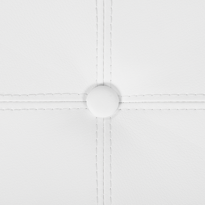 Pouffe White Faux Leather Storage Stool 40 x 38cm With Hidden Storage Compartment