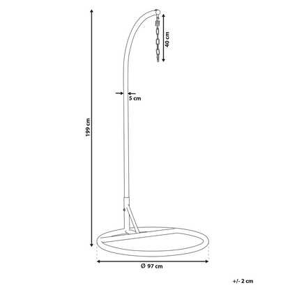 Horizon Hanging Chair Stand Black Powder-Coated Steel with Chain