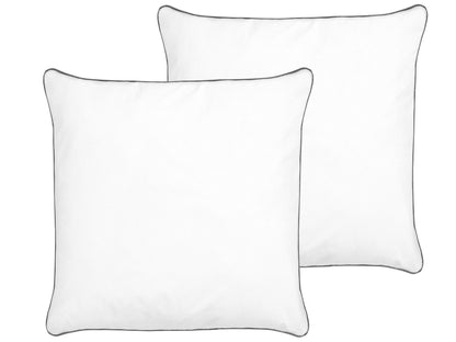 2 Pack 80 x 80 White Japara Cotton Pillows Microfibre Fill