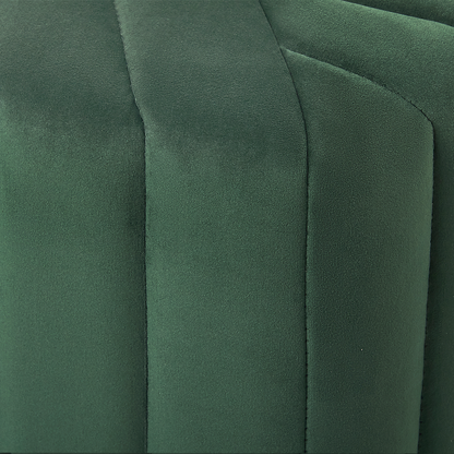 Ottman Glamour Green Velvet Pouffe 53 x 48 x 29cm Hexagonal Footstool