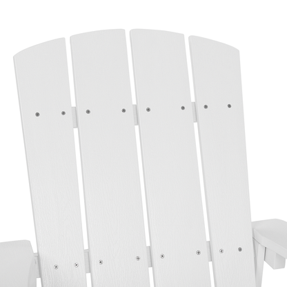 Garden Chair White Faux Wood Weather Resistant Modern Outdoor Lounge Elegant