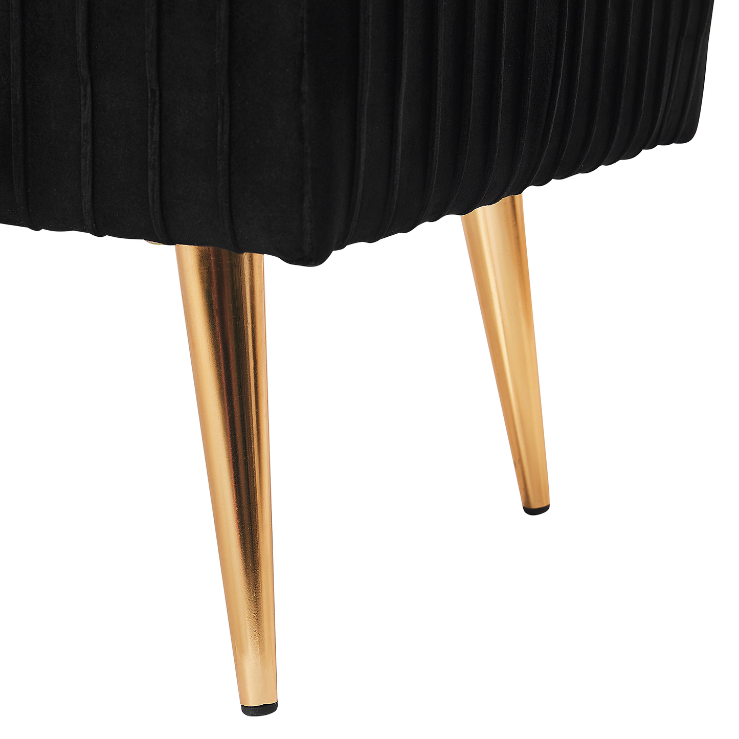Velvet Bench 118 X 40cm Black Upholstered With Gold Metal Legs For Living Room And Hallway