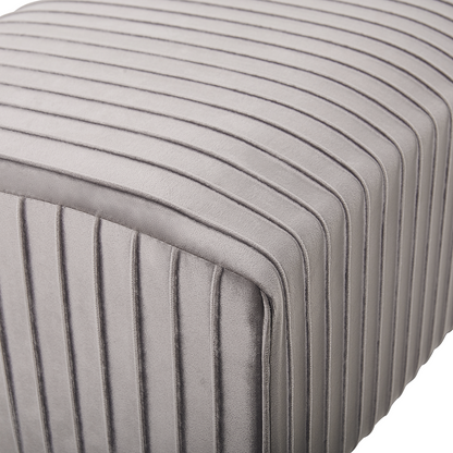 Grey Velvet Upholstered Bench With Gold Metal Legs 118 x 40cm