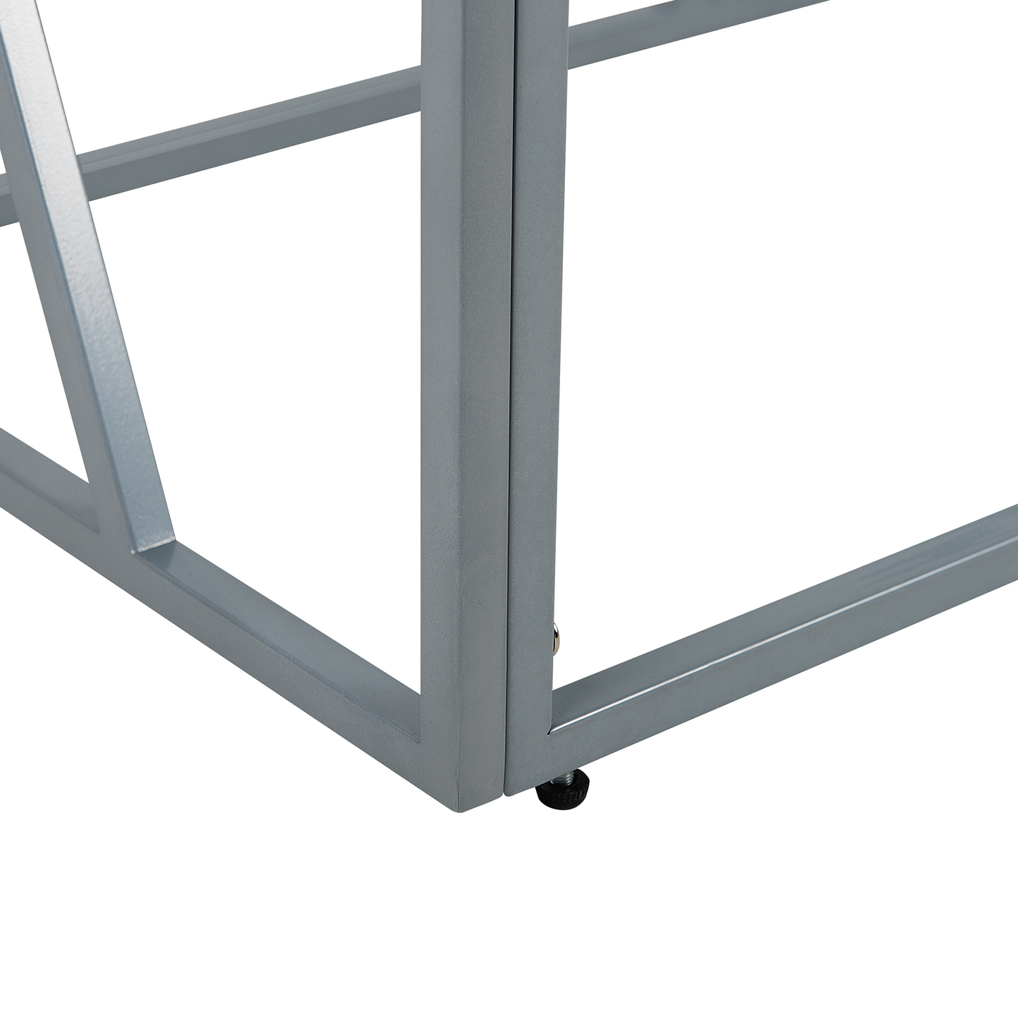 Modern Glass Top Console Table Silver Metal Frame 100 x 40cm