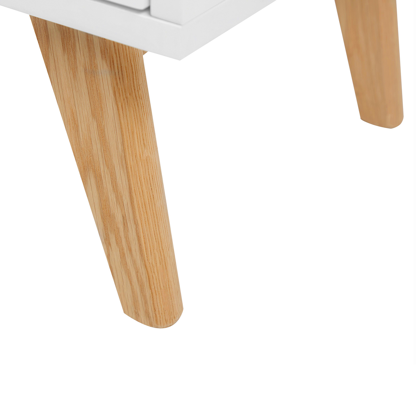 White TV Stand Light Wood 55 x 180 x 40cm With Shelves