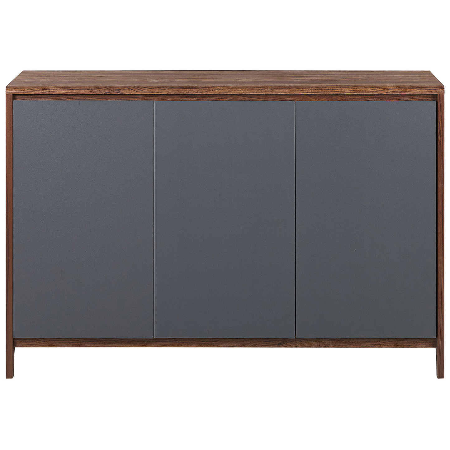 Dark Brown Grey Engineered Wood 3Door Sideboard Retro