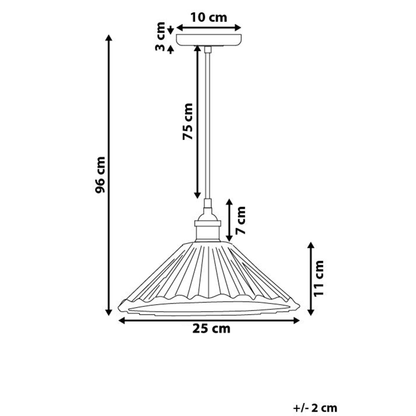 Pendant Lamp 1 Light Transparent Glass Cone Shade With Brass Detailing