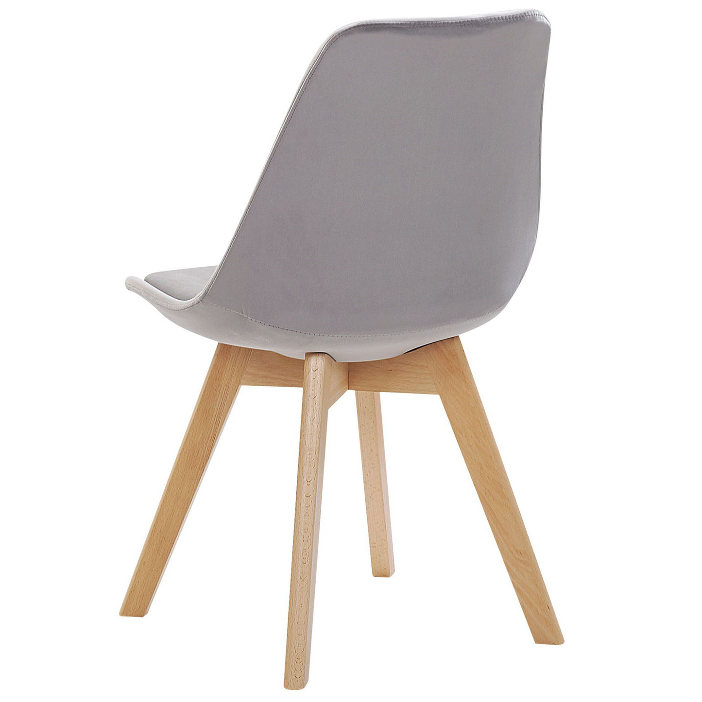 Grey Velvet Dining Chairs Set Of 2 With Sleek Beechwood Legs Modern Elegant Design