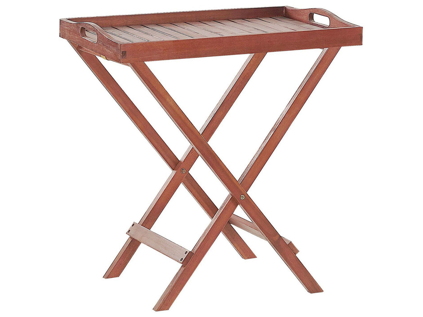 Garden Tray Table Dark Acacia Wood Removable Top 68 x 45cm