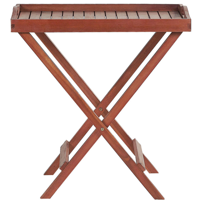 Garden Tray Table Dark Acacia Wood Removable Top 68 x 45cm