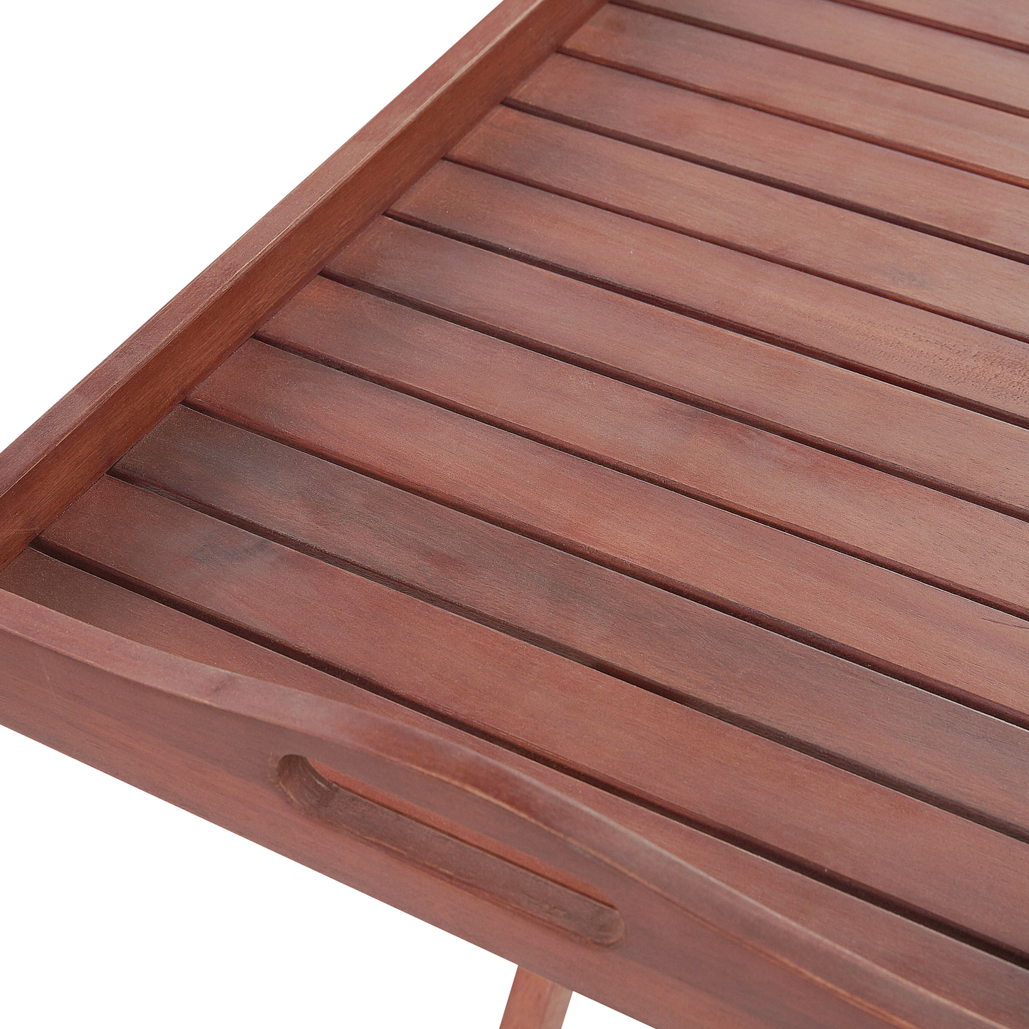 Garden Tray Table Dark Acacia Wood Removable Top 68 x 45cm