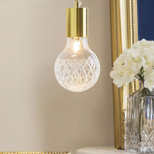 Glass Gold Pendant Lamps 2 Pack Minimalist Lighting