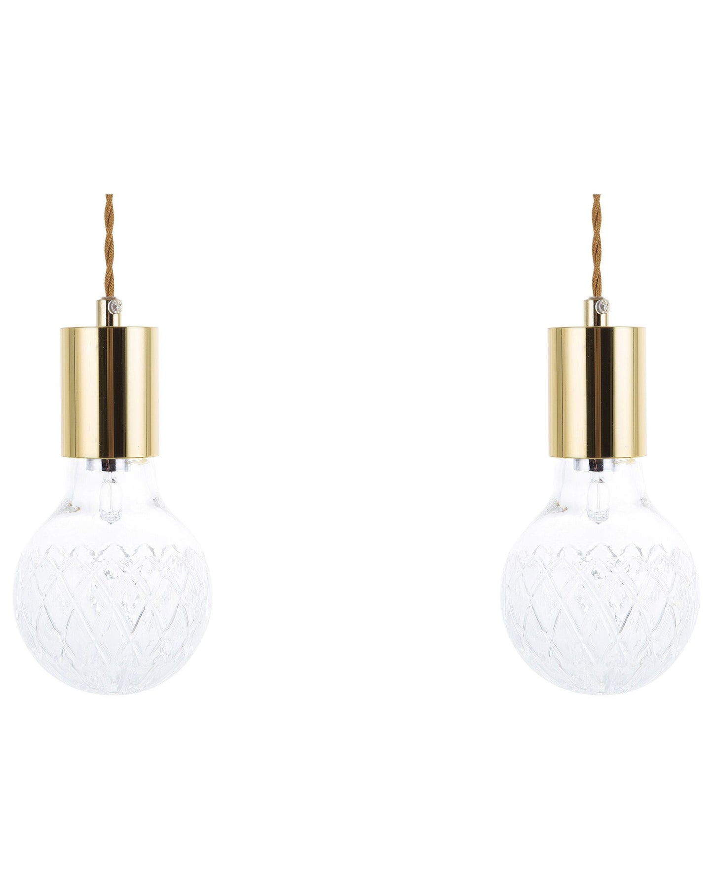 Glass Gold Pendant Lamps 2 Pack Minimalist Lighting