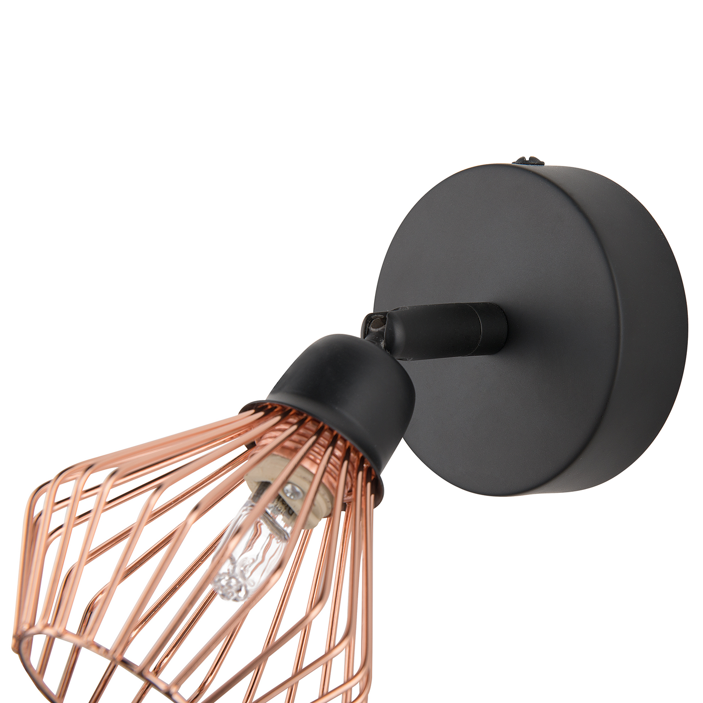 Industrial Adjustable Wall Lamps Set of 2 in Glossy Copper Finish Sconces