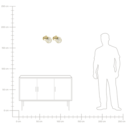 Gold Cage Wall Lamps Set Of 2 Adjustable Modern Sconces