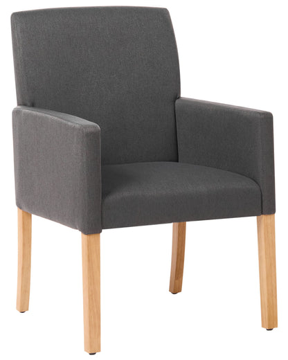 Your Grey Fabric Dining Chair With Arms And Wooden Legs Elegant Upholstered Seat