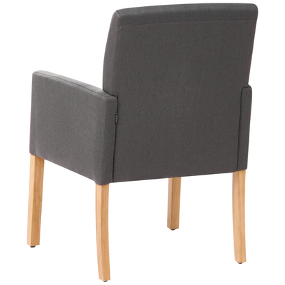 Your Grey Fabric Dining Chair With Arms And Wooden Legs Elegant Upholstered Seat