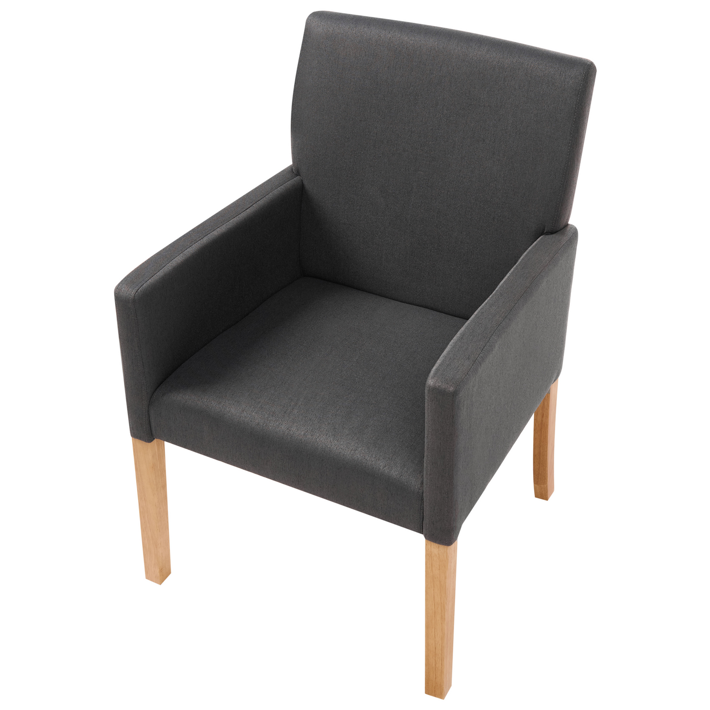 Your Grey Fabric Dining Chair With Arms And Wooden Legs Elegant Upholstered Seat