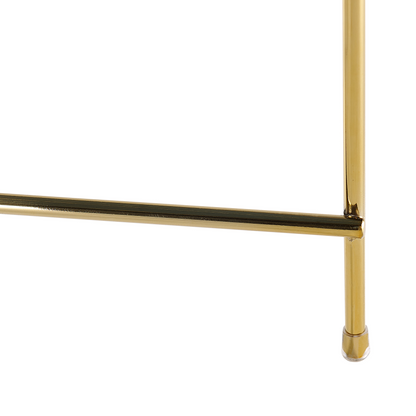 Side Table Golden Brown Tempered Glass Top Gold Legs 40cm