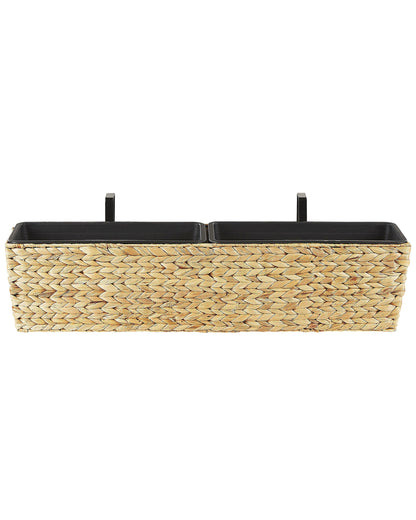 Plant Pot Beige Water Hyacinth Weave Rectangular 80 x 20cm