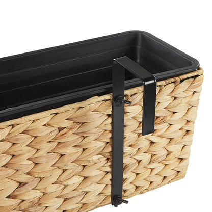 Plant Pot Beige Water Hyacinth Weave Rectangular 80 x 20cm