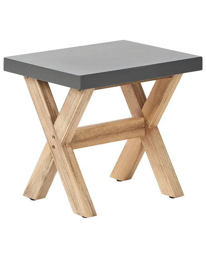 Acacia Wood Co Outdoor Garden Stool Grey Fibre Cement Seat