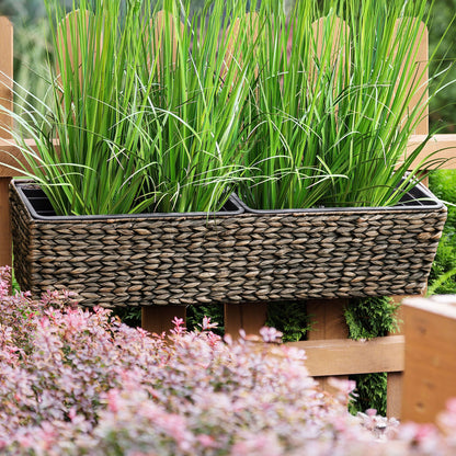 Brown Water Hyacinth Plant Pot 80 x 20cm Drain Holes