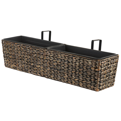 Brown Water Hyacinth Plant Pot 80 x 20cm Drain Holes