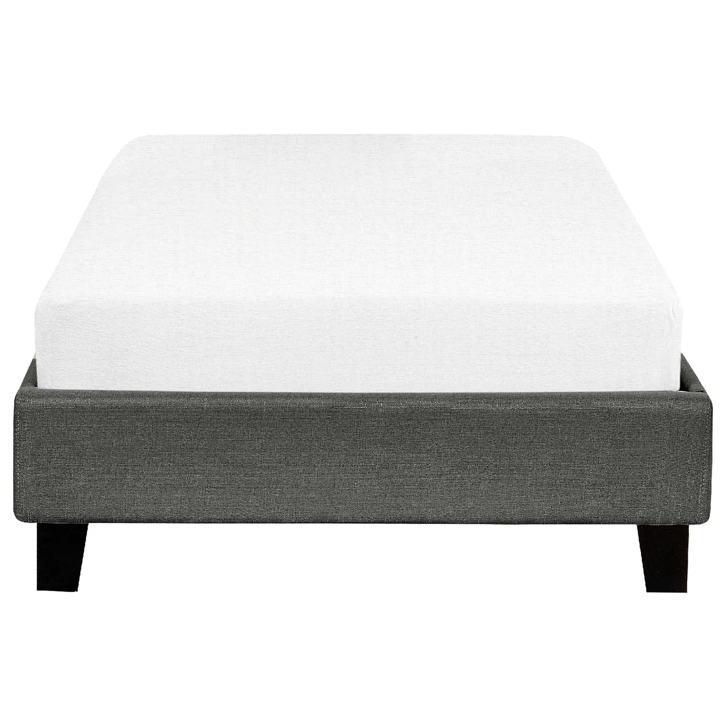 EU Single Bed 3ft Grey Fabric Slatted Frame Without Headboard