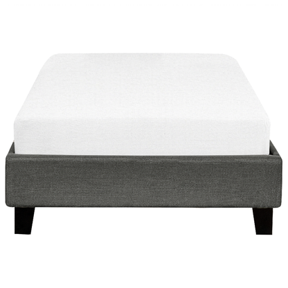 EU Single Bed 3ft Grey Fabric Slatted Frame Without Headboard