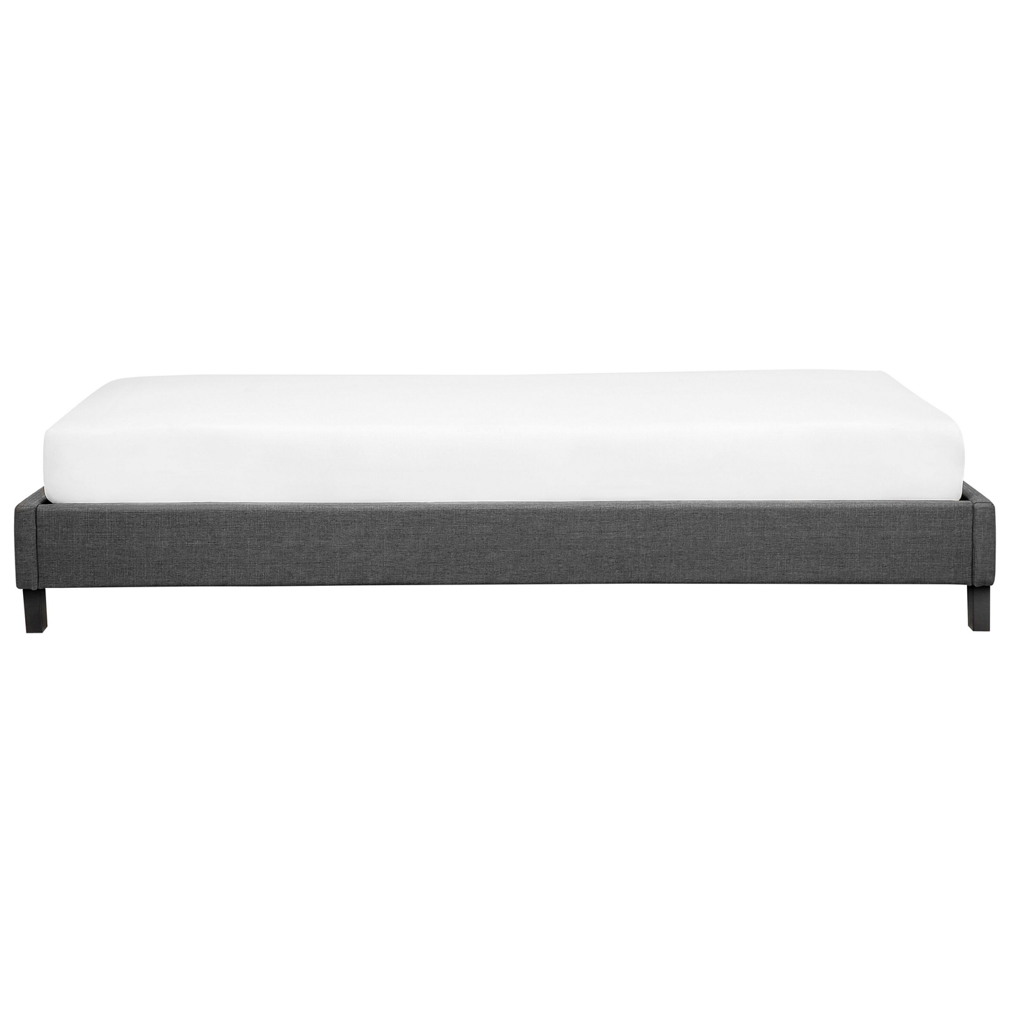 EU Single Bed 3ft Grey Fabric Slatted Frame Without Headboard