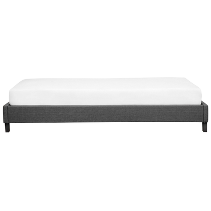 EU Single Bed 3ft Grey Fabric Slatted Frame Without Headboard