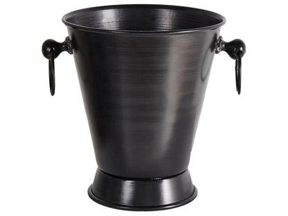 Ice Bucket Silver Metal With Handles Champagne Cooler